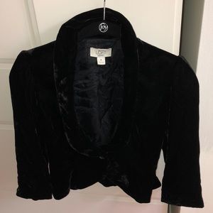 Ann Taylor Loft Black Velvet Bolero Jacket Sz 0P